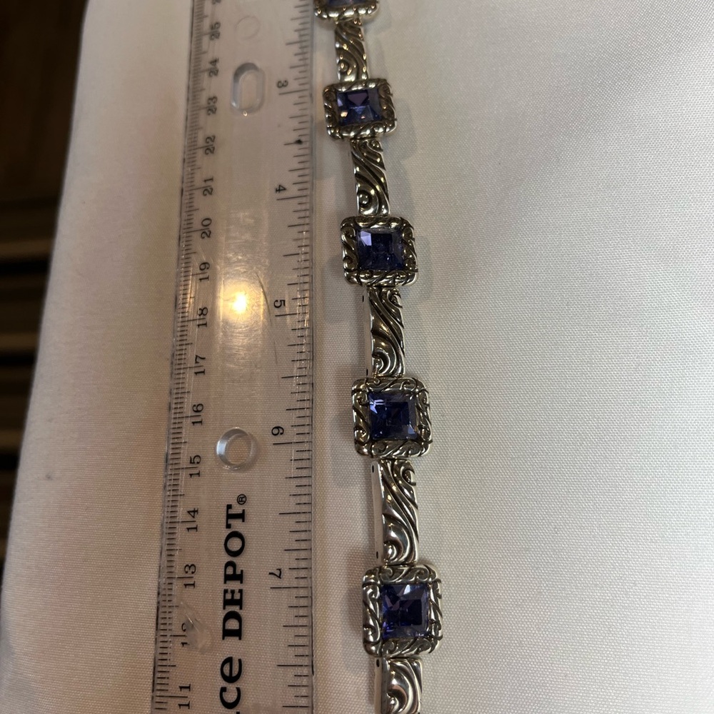 Elegant Brighton Silver and Purple Bracelet - Picture 2 of 6